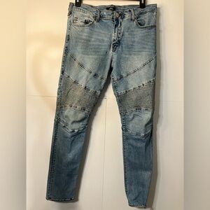 True Religion Jeans Men’s 36 Rocco Relaxed Skinny Light Blue 5 Pocket